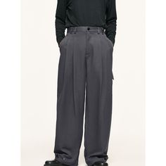 Fall Twill Outdoor Suit Pants
Material: 100% Polyester
Size: S, M, L, XL,

Color: Dark Gray, Black
Season: Spring, Fall,
Occasion: Leisure, Outdoor, Daily, Vacation,Fall Outfits Baggy Formal Pants For Fall, Gray Baggy Pants For Workwear, Tailored Full-length Pants With Pockets, Tailored Full-length Work Pants With Pockets, Baggy Long Formal Pants, Baggy Long Pants For Formal Occasions, Fitted Wide Leg Pants With Cargo Pockets For Workwear, Baggy Dress Pants For Work, Gray Cargo Pants For Fall Workwear