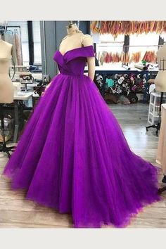 Tulle Prom Dress Long, Purple Ball Gown, Purple Tulle, Purple Gowns, Mermaid Evening Gown, Long Evening Gowns, Ball Gowns Prom, Tulle Prom Dress, Prom Dresses Lace