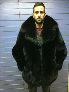 Luxury Full Skin Black Fox Fur Mens Coat Real Fur Jacket Big Collar Black Fox | eBay Luxury Black Sport Coat For Winter, Luxury Black Winter Sport Coat, Black Luxury Winter Sport Coat, Luxury Black Blazer For Winter, Luxury Black Winter Blazer, Luxury Black Long Sleeve Sport Coat, Classic Black Long Sleeve Fur Coat, Luxury Men's Fur Coat For Fall, Elegant Luxury Men's Fur Coat