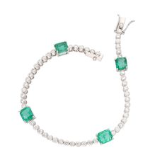 Real Emerald Gemstone Bracelet, Solid 18k White Gold Natural Diamond Bangle Bracelet, Emerald Cut Emerald Tennis Bracelets For Women STONE DETAILS : ❋ Stone : Emerald & Diamond  ❋ Stone Size : 5x6 MM Approx. (± 0.20 MM) ❋ Stone Shape : Octagon Cut ❋ Stone Color : As Shown In Picture ❋ Stone Weight : 3.96 Cts. Approx. ❋ Stone Type : Natural ❋ Diamond Weight : 1.82 Cts. Approx. ❋ Diamond Shape : Round Cut ❋ Diamond Quality : FG-SI ❋ Diamond Type : Natural METAL DETAILS : ❋ Metal Purity : Solid 18K Luxury Cubic Zirconia Bracelets With Stones, Luxury Diamond Bracelets With Stones, Exquisite White Gold Gemstone Bracelets, Elegant Tennis Bracelet With Stones, Elegant Tennis Bracelet With Cubic Zirconia Stones, Diamond Bracelet With Handset Stones, Formal Cubic Zirconia Jeweled Bracelets, Formal Cubic Zirconia Stone Bracelet, Formal Cubic Zirconia Bracelets With Stones