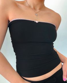 Sewing Tube Top, Tube Tops Outfit, Tube Too, Cute Tube Tops, Tube Top Outfits, Pink Tube Top, Sparkle Prom Dress, Black Tube Tops, Black Tube Top