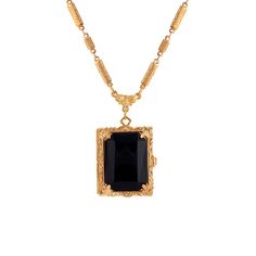 "Accessorize in style with this 1928 gold tone stone locket necklace. Accessorize in style with this 1928 gold tone stone locket necklace. FEATURES Locket size: 1.75\"L x 1\"W Chain length: 28 in. Clasp: lobster-claw Nickel safe Metal: alloy Material: glass Plating: gold tone Finish: polished 4 photo slots Not appropriate for children 14 years old and younger. Size: One Size. Color: Black. Gender: female. Age Group: adult." Antique Locket Jewelry For Evening, Antique Locket For Evening Wear, Vintage Rectangular Locket Pendant, Antique Evening Locket Jewelry, Victorian Jewelry Locket For Evening, Victorian Locket Jewelry For Evening, Antique Rectangular Pendant Necklace For Formal Occasions, Elegant Antique Gold Locket Necklace For Formal Occasions, Elegant Antique Gold Locket Necklace For Formal Events