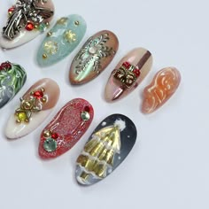 Celebrate the warmth and wonder of the season with our Christmas 2024 Handmade Press-On Nails! ✨🎄Each set is lovingly crafted with exclusive festive designs, bringing the sparkle and joy of the season right to your fingertips. Imagine your nails dazzling at holiday parties, glowing by the fire during cozy nights, or becoming the perfect gift that lights up someone’s day. 🎁💅 These nails are more than an accessory—they’re a piece of the holiday spirit. All nails are made to order Come in all sh 3d Xmas Nails, Christmas Nails 3d Design, Yuletide Nails, Christmas 3d Nail Art, Christmas Sets Nails, Christmas 3d Nails, Vintage Christmas Nails, Gravity Falls Nails, Christmas Nails 3d