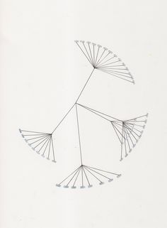 a drawing of an upside down object on a white paper background, with lines in the shape of two spirals