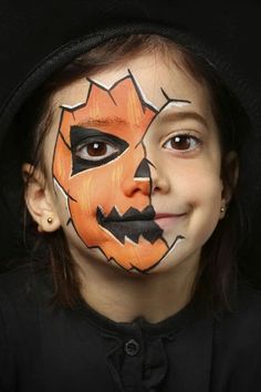 Halloween Face Paint Scary, Nem Halloween Makeup, Frozen Face Paint, Kids Halloween Face, Body Henna, Mermaid Face Paint, Pumpkin Face Paint, Halloween Makeup For Kids