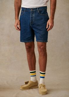 New arrivals & Last restocks | Menswear | Octobre Editions Denim Bermuda Shorts With Built-in Shorts, Spring Denim Bermuda Shorts, Casual Fitted Denim Blue Jean Shorts, Relaxed Fit Medium Wash Tencel Bottoms, Classic Fitted Medium Wash Shorts, Medium Wash Cotton Bottoms For Summer, Summer Denim Blue Tencel Bottoms, Short Inseam Denim Bottoms For Spring, Summer Medium Wash Cotton Bottoms