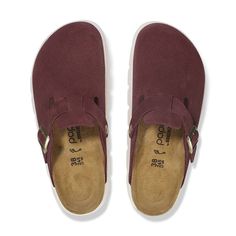 Women's Birkenstock Boston Chunky (Narrow) - Berry Crush Suede A chunky platform sole takes the Boston clog's iconic design to new heights—and your style along with it. Velvety suede feels as classic as the original, with fresh perspective from the platform below. Designed around a contoured footbed, this style only feels better with wear. DETAILS: Contoured cork-latex footbed creates custom support with wear Classic suede upper Suede footbed lining helps keep you comfortable Platform EVA sole A Round Toe Platform Clogs For Streetwear, Platform Round Toe Clogs For Streetwear, Platform Clogs With Round Toe For Streetwear, Casual Platform Clogs For Streetwear, Trendy Streetwear Clogs With Round Toe, Streetwear Synthetic Platform Clogs, Trendy Round Toe Clogs For Streetwear, Platform Synthetic Clogs For Streetwear, Synthetic Platform Clogs For Streetwear