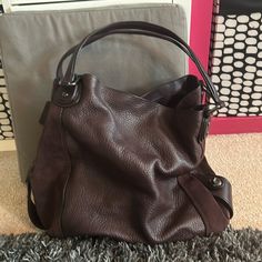 This Purse Is Brand New, Just Sitting In My Closet, Never Used But No Box, Just A Dust Bag. No Marks Or Wear Or Tear. Designer Textured Leather Bags For Errands, Coach Leather Top Handle Hobo Bag, Coach Leather Hobo Bag With Top Handle, Coach Brown Leather Bucket Bag, Coach Textured Leather Tote Hobo Bag, Designer Coach Hobo Tote Bag, Luxury Coach Hobo Satchel Bag, Luxury Coach Satchel Hobo Bag, Luxury Coach Bucket Bag For Everyday