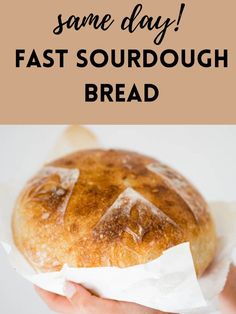 sourdough bread that was made in one day Sourdough Bread In Dutch Oven, Bread In Dutch Oven, Same Day Sourdough Bread, Simple Sourdough Bread, Same Day Sourdough, Best Sourdough Starter Recipe, Soft Sourdough Bread, Dough Starter Recipe, Homemade Sourdough Bread Recipes