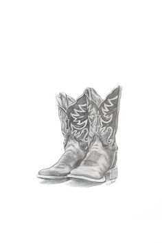 a drawing of a pair of cowboy boots