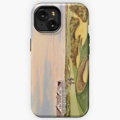 an iphone case with a painting of a golf course