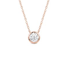 A classic bezel set solitaire Necklace with points of a kite shape chamfered on the wall completing the With Clarity signature design. Style this sparkling necklace everyday to match any look effortlessly.