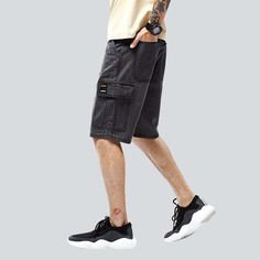 Make every summer day stylish with our 2023 Summer Collection cargo men's denim shorts! Crafted with vintage-inspired fashion. these medium wash shorts boast a loose. mid-waist fit and stretchy fabric for all-day comfort.Distinctive Features: Fashion-Forward: Be the trendsetter of your group with these fashion-forward cargo shorts. Medium Wash: The perfect blend of light and dark. this medium wash denim is sure to make a statement. Loose Fit: Enjoy unrestricted movement with the loose fit of the Denim Cargo Shorts Casual, Casual Denim Cargo Shorts With Multiple Pockets, Denim Cargo Shorts With Multiple Pockets For Spring, Denim Cargo Shorts For Spring, Spring Denim Cargo Shorts With Multiple Pockets, Summer Jean Shorts With Cargo Pockets, Cotton Cargo Jean Shorts, Casual Cotton Cargo Short Jeans, Denim Cargo Shorts With Multiple Pockets