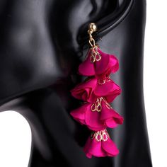 Magenta Petal Statement Trendy Drop Earrings Be The Center Of Attention With The Isabella Earrings. These Earrings Will Add Personality And Class To Any Outfit. Length: 7.5 Cm Colors: Magenta + Gold Comes New In Packaging. Other Listings: Jewelry Necklace Belt Sunglasses Watch Brooch Satchel Wallet Handbag Scarf Dress Jeans Accessories Backpack Pants Shoes Sandals Wedges Tote Joggers Leggings Shirt Camisole Top Halter Shorts Skirt Bikini Nike Adidas Victoria’s Secret Pink Anthropologie Bras