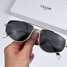 Celine Cl40083u 16a Sunglasses Palladium Smoke Pilot Unisex Cl 40083u Brand: Celine Model Number: Cl40083u / Cl 40083u Color Code: 16a Gender: Unisex Frame Shape: Pilot Frame Color: Palladium Frame Material: Metal Frame Type: Full Rim Lens Color: Smoke Lens Material: Organic Plastic Size: 60x15x145 100% Uv Protection! Brand New And 100% Authentic! Made In Italy. Full Retail Celine Package: 1. Glasses 2. Flat Branded Case 3. Cleaning Cloth With Brand Logo 4. Manufacturer's Information Sheet (Prod Sleek Silver Sunglasses For Summer, Luxury Silver Sunglasses With Square Frame, Trendy Silver Sunglasses With Metal Frame, Luxury Silver Square Frame Sunglasses, Silver Sunglasses With Gradient Lenses For Formal Events, Silver Square Frame Sunglasses With Uv Protection, Formal Silver Sunglasses With Tinted Lenses, Classic Silver Sunglasses For Parties, Silver Sunglasses For Summer Evenings