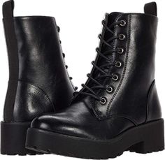 Trendy Combat Boots With Lug Sole, Edgy Synthetic Platform Combat Boots, Trendy High-top Synthetic Combat Boots, Streetwear Faux Leather Combat Boots With Lug Sole, Trendy Lace-up Boots With Lug Sole For Work, Trendy Faux Leather Lace-up Boots With Lug Sole, Fall Faux Leather Combat Boots With Lug Sole, Fall Synthetic Platform Combat Boots, Fall Platform Combat Boots In Synthetic Material