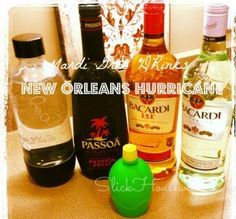 Mardi Gras Drink: New Orleans Hurricane Mardi Gras Drinks, Mardi Grad, Passion Fruit Syrup, Light Rum, Tropical Drink, Carbonated Drinks, Alcohol Drink Recipes, Drink Recipe, Bacardi