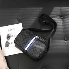 Product information: Material :PU leather Bag shape: horizontal square type Open cover: zipper Internal structure of bag: document bag Number of straps: Single Bag size: Small Processing method: soft surface Lifting parts: Soft handle Type of outer bag: inner bag Popular element: Contrasting colors Material texture: polyester Pattern: Geometric pattern Color: Black Size:25*17*7CM Packing list: 1* Men's shoulder bag Casual Rectangular Box Bag With Zipper Closure, Modern School Shoulder Bag Rectangular, Modern Rectangular School Shoulder Bag, Rectangular Leather School Box Bag, Leather Rectangular School Box Bag, Rectangular Leather Box Bag For School, Rectangular Shoulder Bag With Zipper For Daily Use, Trendy Leather Bag In Rectangular Shape, Modern School Bag Rectangular Shape