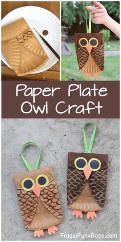 paper plate owl craft for kids to make