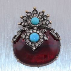 1840's Antique Victorian 9k Gold Turquoise Diamond Garnet Brooch Pendant Pin | eBay Victorian Jewelry, Lovely Jewellery, Antique Victorian, Vintage Watches, Rose Cut, Antique Jewelry, Brooch Pin, Vintage Antiques, Brooches