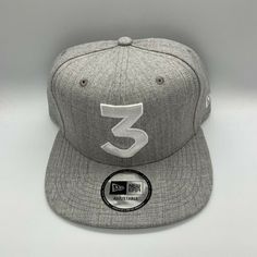 Chance The Rapper 3 New Era Cap Snapback Hat (Gray) 100% Authentic Gray Flat Bill Hat For Streetwear, Gray Flat Brim Hat For Streetwear, Gray Snapback Fitted Hat For Streetwear, Urban Gray Hat With Curved Brim, Gray Flat Brim Baseball Cap, Gray Snapback Trucker Hat One Size, Gray Snapback Hat, One Size Fits Most, Gray Snapback Fitted Hat For Sports, Gray Adjustable Six-panel Snapback Hat