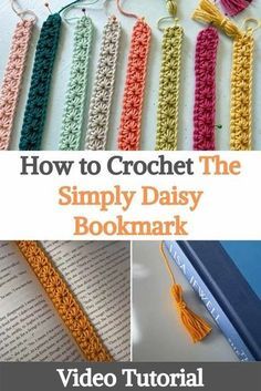 crochet the simply daisy bookmark with video instructions to make it easy and fun