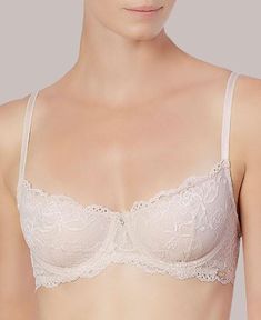 Lace Demi Cup Bra Montelle Intimates Flirt – Joum USA Lace Push-up Bra With Medium Bust Support, Delicate Lace Push-up Bra, Feminine Full Cup Lace Bra, Feminine Lace Push-up Bra, Feminine Full Cup Bra With Delicate Lace, Wedding Lace Push-up Bra, Lace Push-up Bra For Wedding, Demi Cup Bra, Purple Bras