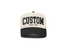 Create your own two tone embroidered snapback hat. Perfect for birthday trips, bachelor parties, school names, gifts and custom team hats. Hat stock varies due to manufacturer availably.  ALTERNATE COLORS and STYLES available through messaging. Custom logos also available through ETSY messaging.  --Due to order volume, mockups are only sent by request and might slow down production time. Please feel free to message us with questions or updates.-- Product Details: 5 Panel Snapback  Product Featur School Names, Hat Western, Bachelor Parties, Five Panel, Embroidered Hat, Embroidered Hats, Red Hat, Red Hats, Custom Hats