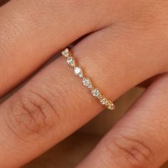 14k Gold Diamond Ring / Abbie / Baguette and Round Diamonds / | Etsy Delicate 14k Gold Half Eternity Jewelry, Dainty 14k Gold Half Eternity Wedding Band, Minimalist 14k Rose Gold Jewelry With Single Cut Diamonds, Dainty Rose Gold Stackable Rings With Single Cut Diamonds, Dainty 14k Gold Stackable Baguette Cut Rings, Rose Gold Stackable Baguette-cut Jewelry, Rose Gold Stackable Baguette Cut Jewelry, Dainty Rose Gold Baguette Cut Ring, Dainty Baguette Cut Jewelry For Anniversary