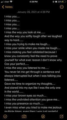 the text on the phone says i miss you and it's been written to someone