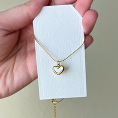 Dainty Gold Heart Necklace, Minimalist Jewelry, Birthday Gift, Waterproof Necklace, Sweetheart Charm Necklace, Natural White Shell PRODUCT DETAILS --Lead-free and Nickel-Free, a great choice for sensitive skin --Hypoallergenic --Tarnish-Free  --WATERPROOF and SWEAT-RPOOF --Material: 18k Gold Plated Over Stainless Steel --Size: Chain is 16 in + 2 in extender, Heart is 0.4 in (11mmx12mm) SHIPPING & PACKAGING Our jewelries are well packaged with care and will be shipped out within 1-3 business days White Necklace With Heart Charm For Birthday, Everyday White Heart Necklace With Delicate Chain, White Heart Necklace With Charm For Birthday, White Heart Pendant Jewelry For Birthday, White Heart Pendant Necklace For Birthday, Dainty White Heart Necklace With Delicate Chain, Minimalist White Necklace For Valentine's Day, Minimalist White Heart Necklace For Everyday, Everyday White Necklace For Valentine's Day