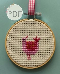 Mini Patterns and Kits – Posie: Patterns and Kits to Stitch by Alicia Paulson Pink Bird, Fabric Glue, Dmc Floss, Project Photo