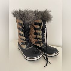 These Boots Are Perfect For Keeping Your Feet Warm And Dry In The Winter. They Have A Waterproof Nylon Upper, Microfleece Lining, And 100g Insulation. The Molded Rubber Outsole Provides Excellent Traction. The Faux Fur Cuff Adds A Touch Of Style. These Boots Are Still In The Original Box. Condition: Brand New, Never Worn. No Flaws Or Damage. Casual Outdoor Boots With Faux Fur Trim, Casual Boots With Faux Fur Trim For Outdoor, Sorel Womens, Sorel Shoes, In The Winter, Winter Rain, Shoe Brands, The Winter, Rain Boots