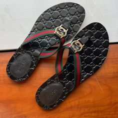 Brand New Worn Once Gg Gucci Leather Sandal Flip Flops Gucci Sandals For Ladies, Gucci Isla Sandals, Gucci Leather Flat Sandals, Gucci Leather Sandals Flat Heel, Gucci Leather Closed Toe Sandals, Gucci Black Luxury Sandals, Black Gucci Open Toe Sandals, Black Gucci Luxury Sandals, Black Chic Gucci Sandals