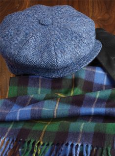 Wool Muirfield Cap in Blue Herringbone - The Ben Silver Collection Classic Blue Six-panel Hat, Classic Blue Winter Hat, Classic Blue Cap Hat, Blue Flat Cap For Fall, Ben Silver, Masculine Outfits, Dressy Casual Outfits, Its A Mans World, Silver Collection