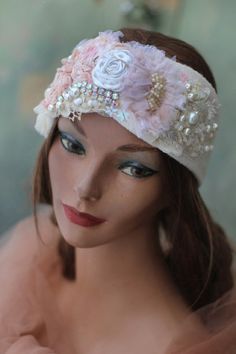 FleursBoheme embroidered headband is made of soft natural white shade knit, embellished with hand sculpted silk/satin cabbage roses, antique/vintage/contemporary laces, hand stitches, diamante trim, various pearls and sequins. One size, fits Medium 55-57 cm. Each piece in FleursBoheme shop is one of a kind, created with antique and vintage textiles, laces and trims using intuitive freehand embroidery and beading. Find more one-of-a-kind pieces in FleursBoheme shop: www.etsy.com/shop/fleursboheme Bohemian White Headband, Bohemian White Headband Headpiece, White Handmade Bohemian Headband, White Bohemian Handmade Headband, Handmade White Bohemian Headband, White Bohemian Headband, Whimsical White Handmade Headband, Handmade White Headband Headpiece, Handmade White Headband