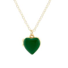 Heart Locket in Enamel - kris nations Double Heart Enamel Jewelry For Gifts, Green Heart-shaped Jewelry Gift For Her, Valentine's Day Gift Jewelry In Enamel, Enamel Heart Charm Jewelry For Gift, Enamel Locket Jewelry For Gifts, Enamel Heart Charm Jewelry Gift, Green Heart-shaped Charms Jewelry, Green Heart-shaped Jewelry Gift, Green Double Heart Jewelry For Valentine's Day