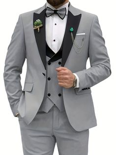 3pcs Men's Slim Fit Double Breasted Suit Set - Classic Lapel Jacket, Vest, and Suit Pants for Wedding, Banquet, Party, Business Occasions - High-Quality Male Clothing for Formal Events Warm Tips: 1. In order to meet the different needs of different buyers, we provide customized products. If you have any special needs, please contact us! 2. This product is not in stock. It will be made after the order is placed. The production time is 15-20 working days. No urgent orders are accepted! 3. The color of the actual items may slightly vary from the above images due to different computer setting, thanks for your understandingThe size is measured by hands, so it may be a bit tolerance (About 1-3cm) Material: Viscose Pattern: Solid color Fabric: Non-Stretch Collar Style: Peak Lapels Season: Spring/ Tuxedo For Men Wedding, Double Breasted Suit Men, Blue Suit Men, Slim Fit Suit Men, Suits Clothing, Suit Men, Slim Fit Suits, Womens Golf Shoes, Slim Fit Suit