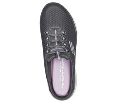 Step in laid-back sporty style and cushioned comfort with the Skechers Summits - Swift Step shoe. This open-back sneaker features a breathable athletic mesh upper with a bungee-laced front and Memory Foam cushioned insole. Cushioned Athletic Fit Slip-on Sneakers For Jogging, Sporty Walking Shoes With Ortholite Insole For Workout, Sporty Ortholite Workout Sneakers, Slip-on Running Shoes With Arch Support For Sports, Cushioned Slip-on Walking Shoes For Sports, Sporty Nylon Slip-on Sneakers For Sports, Synthetic Slip-on Sneakers With Arch Support For Sports, Sporty Walking Shoes With Arch Support For Light Exercise, Cushioned Mesh Walking Shoes With Athletic Fit