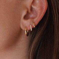 Solid Mini Goddess Hoops Gold Round Cartilage Earrings, Sterling Silver Huggie Piercings, Yellow Gold Pierced Cartilage Earrings, Everyday Rose Gold Cartilage Earrings, 14k Gold Tarnish Resistant Piercings, Gold-plated Yellow Gold Cartilage Earrings, Gold Hoop Piercings Minimalist Style, Minimalist Gold Hoop Piercings, Gold Hoop Piercings In Minimalist Style