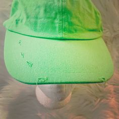 Nwt, Os, Velcro To Adjust Hat, Simple & Cute, Wear Walking, Exercise Or Hangouts Etc Distressed Green Cap Hat, Green Distressed Cap, Distressed Green Cap, Summer Distressed Dad Hat With Curved Brim, Green Brimmed Baseball Cap, Green Spring Hat One Size, Green Visor Baseball Cap For Summer, Green Adjustable Brimmed Baseball Cap, Green Summer Visor Baseball Cap