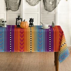 PRICES MAY VARY. High Quality & Durable : Made of 100% spun polyester, sturdy sewing, soft and durable, protecting your tables and furniture from scratches, stains and sun rays Home Decor : Add flair to your home decor with Horaldaily colorful tablecloth. Perfect for kitchen dining daily use themed party decoration, holiday and special events celebration Fits Table Size : Fits 36 x 60 inch to 48 x 72 inch table that can seat 4-8 people, better match your table and give you a delightful dining ex Colorful Tablecloth, Mexican Stuff, Picnic Dinner, Dinner Decor, Candy Buffet Tables, Striped Tablecloths, Country Wedding Decorations, Dinner Decoration, China Design