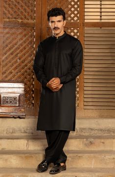 Kurta Pajama Set, Kurta Pajama for Man, Salwar Kameez, Pathani suit, Traditional Kurta Pajama set, Man wedding Kurta Pajama set Man Kurta Pajama Set, Kurta Pajama For Man, Man Outfit, Man Salwar Kameez set, Eid Kurta Pajama Set, Pathani suit,Black Color Pathani Suit Here's a sample size chart for Men's Pathani Kurta in the United States, using inches: SizeChest (inches)Waist (inches)Hips (inches)    Length (inches) S  36-38                        30-32                  37-39        42-44 M  40-4 Black Kurta With Dabka For Traditional Ceremonies, Black Jamawar Traditional Wear For Eid, Black Unstitched Suit With Naqshi For Eid, Black Churidar For Eid, Unstitched Black Salwar Kameez With Naqshi, Black Naqshi Kurta For Festivals, Black Sherwani With Naqshi For Eid, Black Naqshi Sherwani For Eid, Eid Black Sherwani With Naqshi Detailing