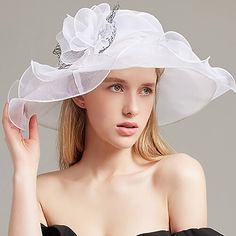 Category:Fascinators,Hats,Headwear; Embellishment:Pure Color,Splicing,Tulle; Gender:Women's; Quantity:1 PC; Theme:Head,Vintage Theme,Bohemian Theme,Holiday,Classic Theme,Beach Theme,Fashion; Style:Vintage,Elegant; Hats Category:Veil Hat,Sun Hat,Floppy Hat,Fedora Hat; Occasion:Holiday,Beach; Material:Tulle,Organza; Front page:WE; Shipping Weight:0.12; Listing Date:03/11/2024; Head Circumference: Summer Party Cloche Sun Hat, Summer Party Fedora Costume Hat, Summer Hats For Races, Brimmed Beach Costume Hats And Headpieces, White Beach Costume Hat With Short Brim, White Short Brim Beach Hat, Summer Cloche Sun Hat For Races, Summer Fedora Sun Hat For Church, Chic Summer Costume Hats With Short Brim