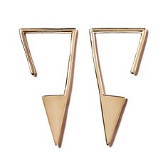 These minimalist 14K Gold Triangle Jagger threader earrings are the ultimate stylish pair. Easy to put on and take off. 14K Solid Gold Hypoallergenic, lead and nickel free Height 20mm Triangle Width 5mm x Height 9mm Thickness 0.9mm (20 gauge) #ES151-G Cheap Gold Threader Earrings For Gifts, Modern Pierced Yellow Gold Ear Climbers, Modern Yellow Gold Pierced Ear Climbers, Modern Gold Pierced Cartilage Earrings, Modern Yellow Gold Sterling Silver Cartilage Earrings, Modern Gold Cartilage Single Earring, Modern Yellow Gold Plug Earrings, Modern Gold Cartilage Earring, Modern Gold Single Cartilage Earring