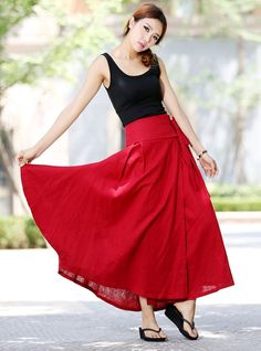 image 6 Red Asymmetrical Maxi Skirt For Summer, Red Lined Asymmetrical Skirt, Red Asymmetrical Lined Maxi Skirt, Red Asymmetrical Maxi Skirt With Lining, Red Asymmetrical Flowy Skirt, Red Asymmetrical Relaxed Fit Skirt, Red Asymmetrical Relaxed Skirt, Red Asymmetrical Wrap Skirt, Red Skirt With Asymmetrical Hem