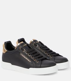 Portofino leather sneakers in black - Dolce Gabbana | Mytheresa Nike Classic Cortez Leather, Dolce Gabbana Sneakers, Nike Internationalist, Classic Cortez, Nike Classic Cortez, Dolce Gabbana Shoes, Nike Classic, Pharrell Williams, Suede Sneakers