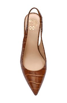 Vince Camuto Hamden Slingback Pointed Toe Pump in Barn Brown at Nordstrom, Size 5