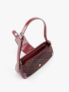 The Alison Vintage Daily Shoulder Bag combines classic and modern design, available in full black leather or red-green plaid patchwork. Crafted from quality materials with metal accents and an adjustable strap, it offers both style and functionality, with ample space for daily essentials. Burgundy Rectangular Satchel For Fall, Rectangular Burgundy Satchel For Fall, Fall Burgundy Rectangular Satchel, Classic Rectangular Hobo Bag For Fall, Plaid Shoulder Bag For Everyday Use, Burgundy Rectangular Shoulder Bag For Fall, Everyday Plaid Satchel Shoulder Bag, Square Plaid Shoulder Bag For Everyday Use, Classic Red Bags With Leather Trim