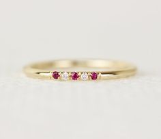 14K Solid Gold Micro Pave Ruby and White Diamond Wedding Band, Ruby and White Diamond Wedding Ring, Mix Stone Half Eternity Band Diamond Ruby Ring With Pave Setting For Wedding, Wedding Ruby Ring With Pave Setting Round Cut, Gold Ruby Ring With Pave Setting For Wedding, Red Ruby Ring With Single Cut Diamonds For Wedding, Wedding Rings Ruby, Rings Ruby, Ruby Wedding Rings, Heart Wedding Rings, Antique Jewellery Designs